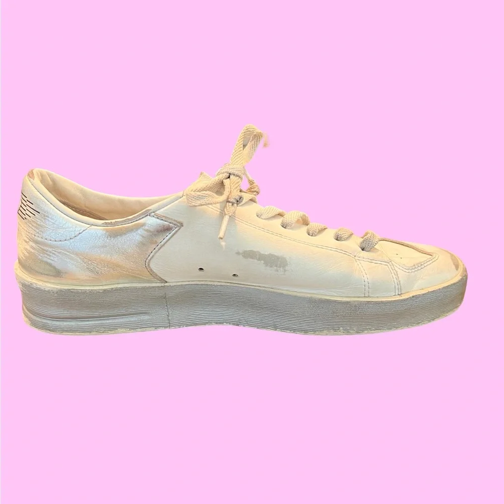 Golden Goose Stardan with silver metallic leather star and heel tab size 40 - Picture 10 of 12